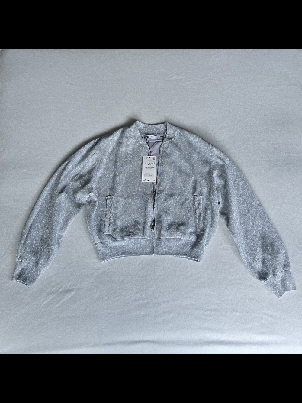 Zara Metallic Grey Bomber Jacket. Versatile & StylishSize MBrand new with